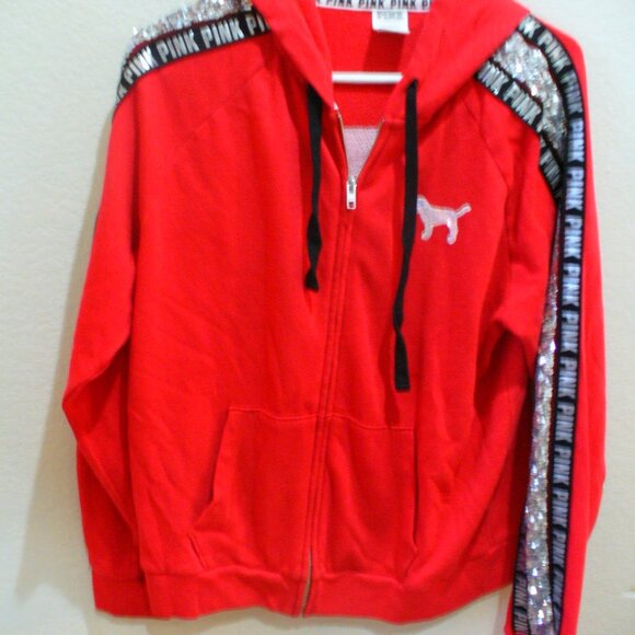 VICTORIA'S SECRET SET track Suit Joggers Hoody Red NWOT Size L - Picture 5 of 13